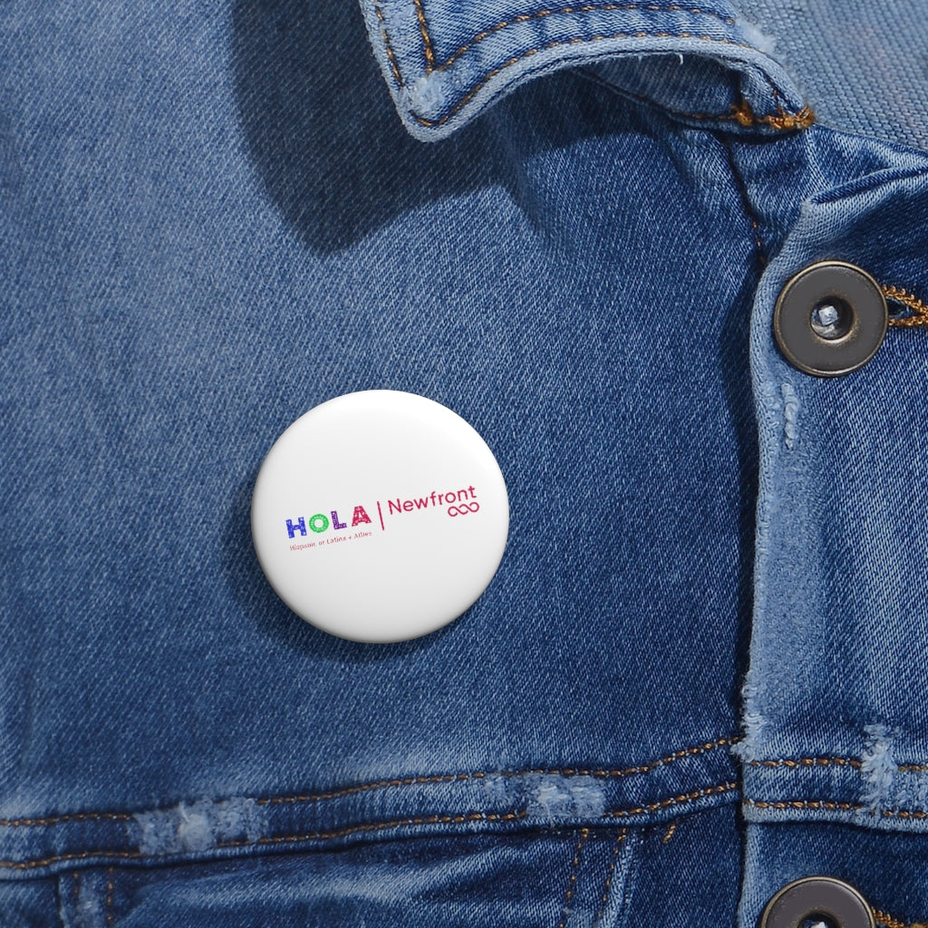 HOLA Pin Button - White